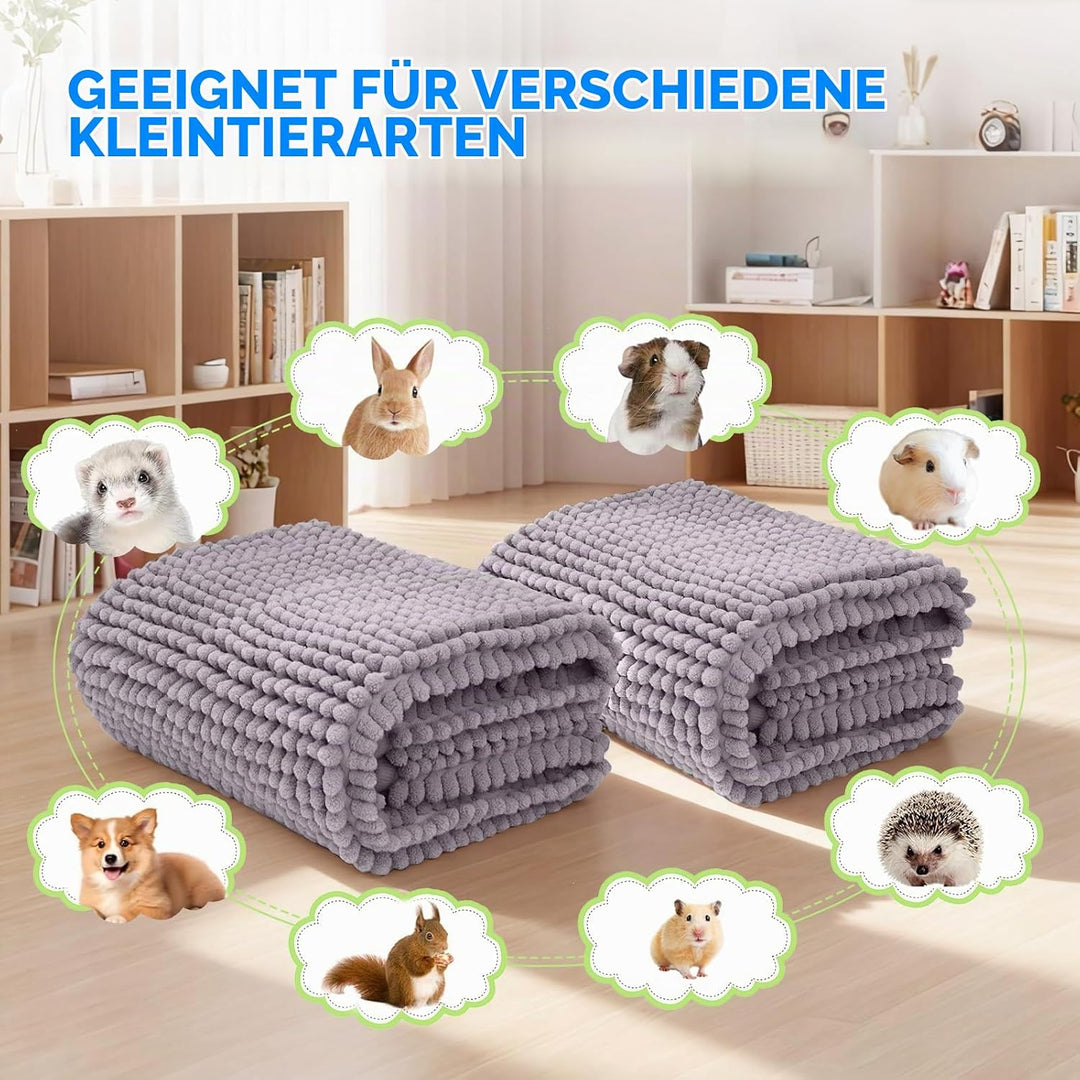 2 Stück Nagerteppich 60×40cm, Meerschweinchen Zubehoer Waschbar, Hasen Zubehör, Pipipads Meerschwein