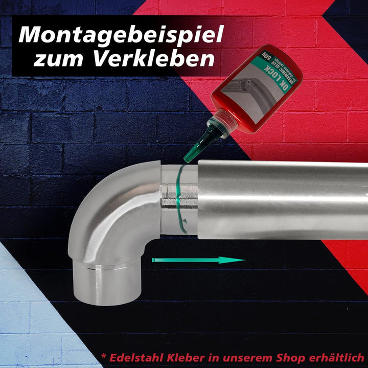 PRIOstahl Rundbogen Rohrbogen Bogen Rohrverbinder Steckfitting Verbinder Rund - 4 Stück Ø 42,4 mm fü