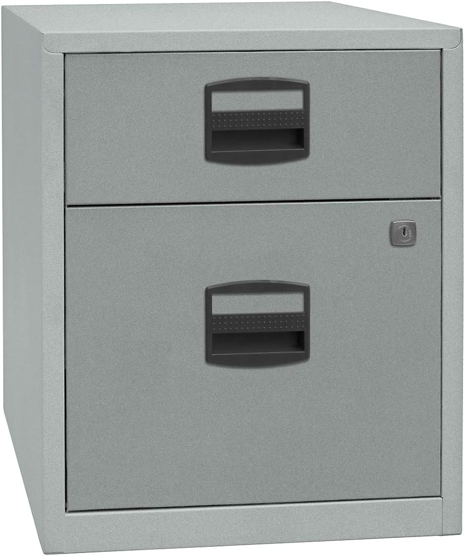 Bisley Home mobiler Beistellschrank PFA, 1 Universalschublade, 1 HR-Schublade, Metall, 506 Korpus Li