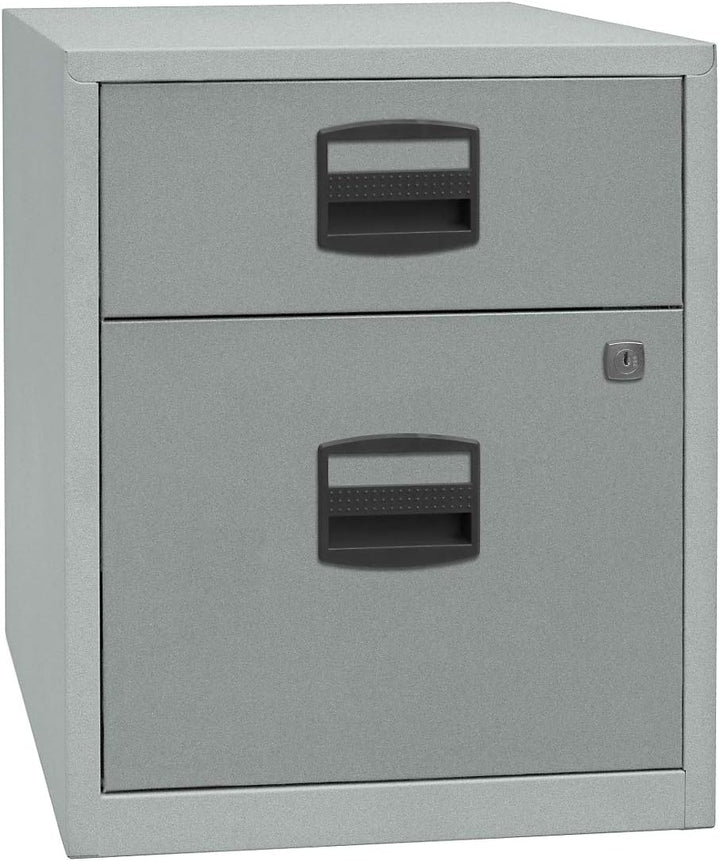 Bisley Home mobiler Beistellschrank PFA, 1 Universalschublade, 1 HR-Schublade, Metall, 506 Korpus Li
