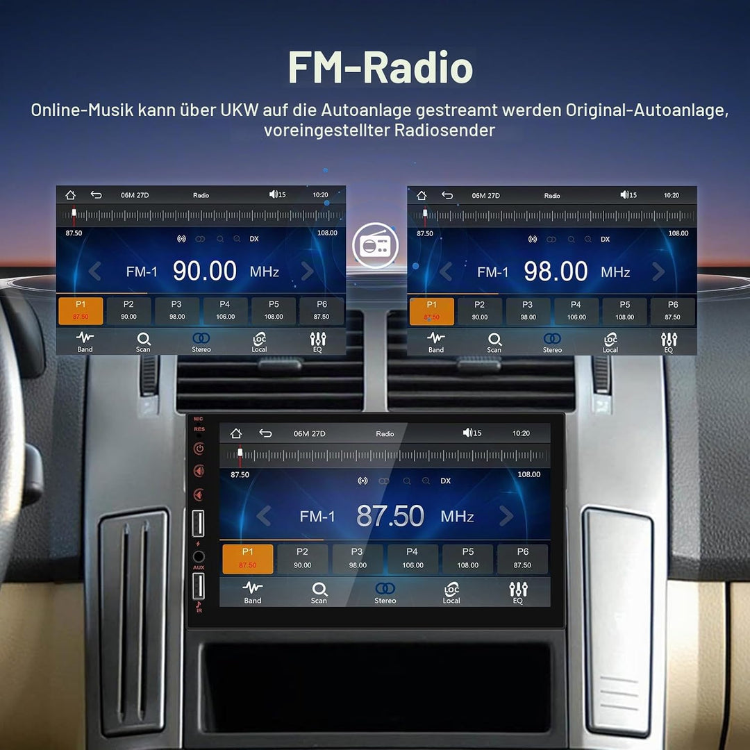 Hikity Autoradio 1 Din Wireless Carplay Android Auto mit Bildschirm 7 Zoll Touch Display Auto Radio