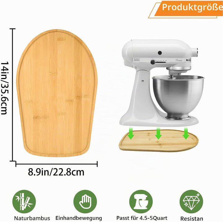 Bamboo Mixer Schieber kompatibel mit Kitchen Aid 4.5/5 Quart Tilt Head Stand Mixer, K45SS Küche Atta
