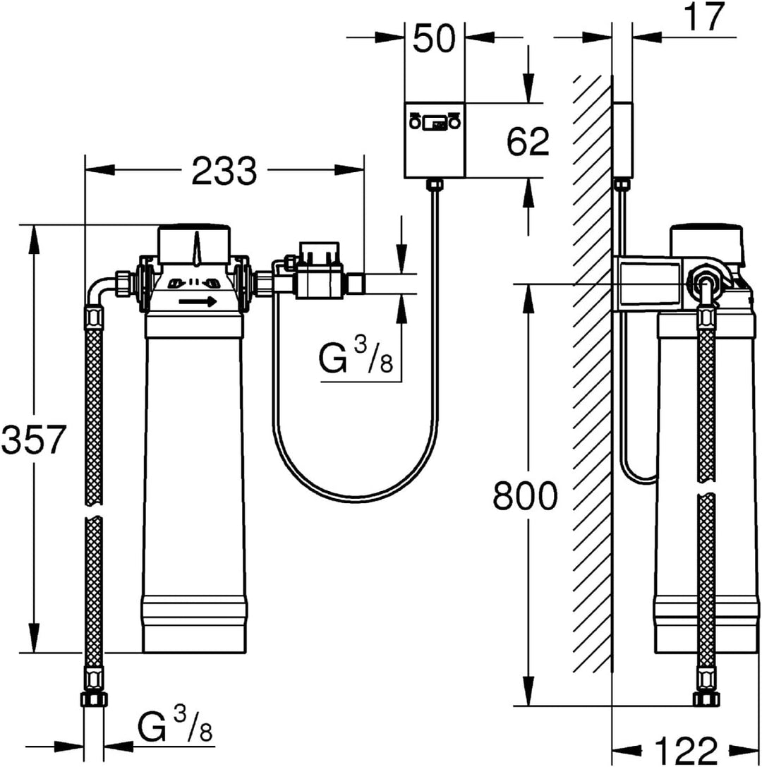 GROHE Red | Filter mit Filterkopf für Regionen mit Wasserhärte über 12° KH | 40438001 Keine 1 Stück