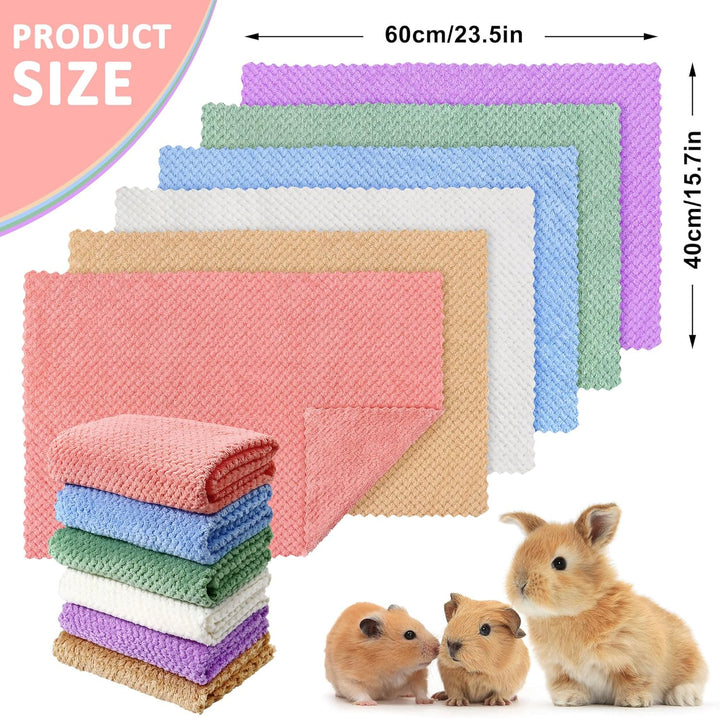 6 Stück Fleece-Decke für Meerschweinchen, 23.5 x 15.5 Zoll Meerschweinchen-Einstreu Wiederverwendbar