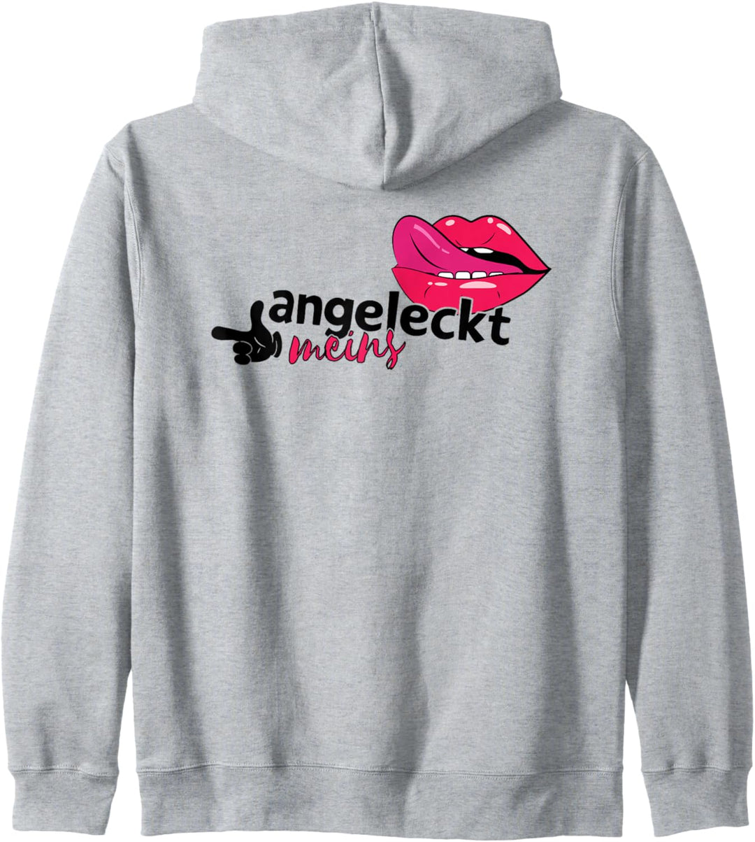 Partnerlook Pärchen Mund mit Zunge Angeleckt Meins Kapuzenjacke