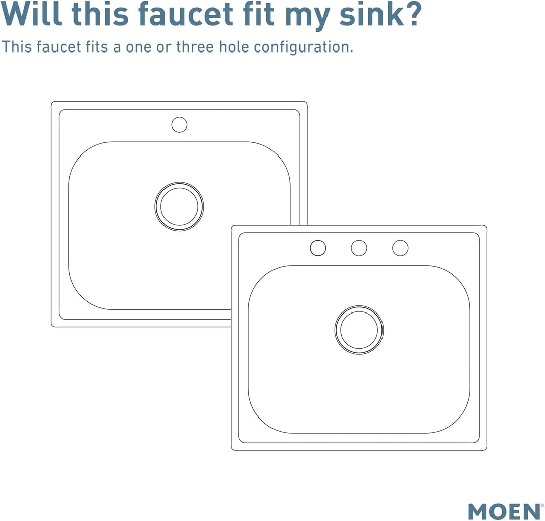 Moen Sleek 7864SRS Küchenspüle mit einem Griff, hoher Lichtbogen, ausziehbarer Wasserhahn mit Power-