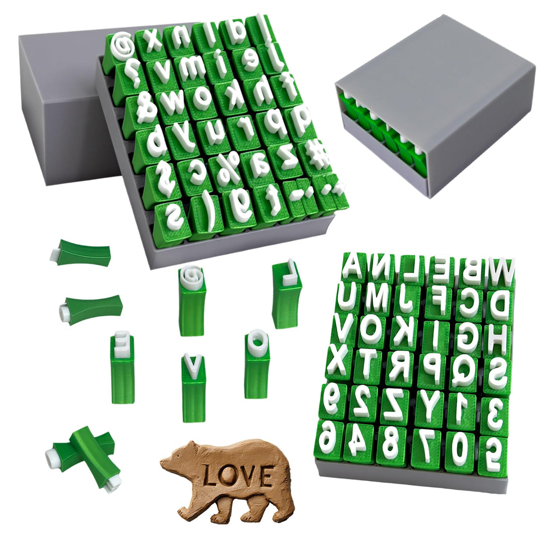 Golgner 2 Stück Alphabet Tonstempel Set, Buchstaben Tonstempel Set, Buchstaben Stempel für Ton und K