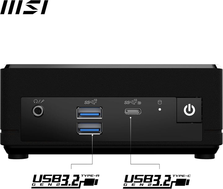 MSI Cubi N ADL-006DE Mini-PC, Intel Prozessor N200, 4GB DDR4, 128GB M.2 SSD, 1x USB 3.2 Gen 2 Type C