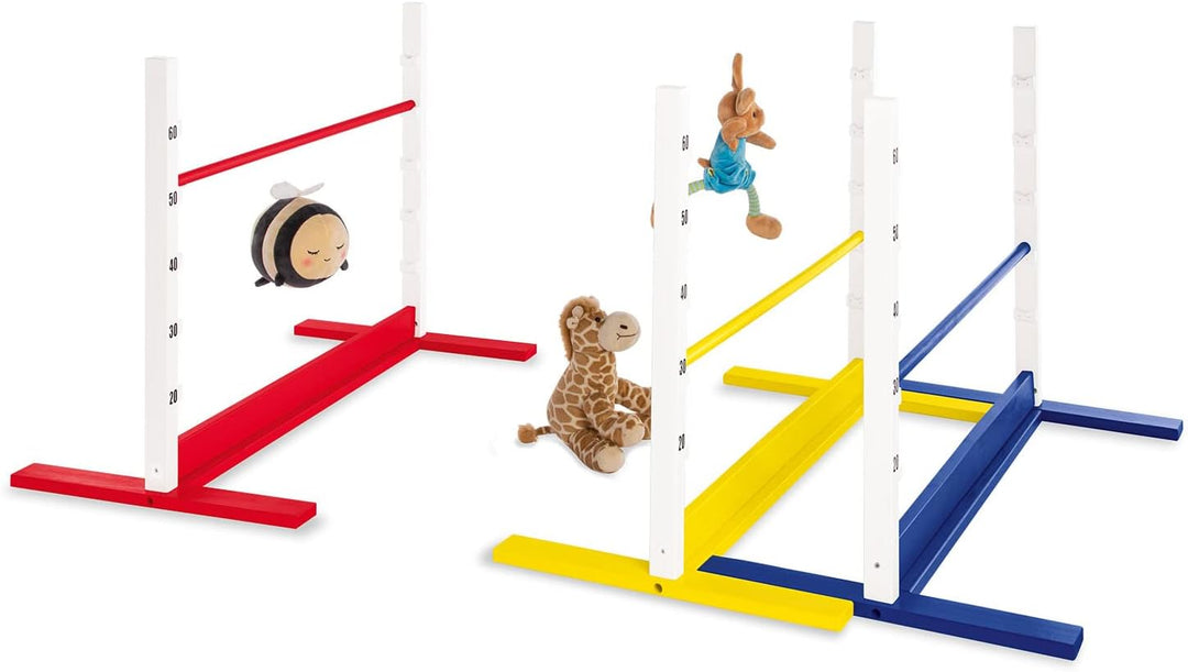 PINOLINO Hindernishürde Hoppe, Weiss/Rot, 1 Stück, Koordinationstraining – Ideal für Steckenpferd-Re