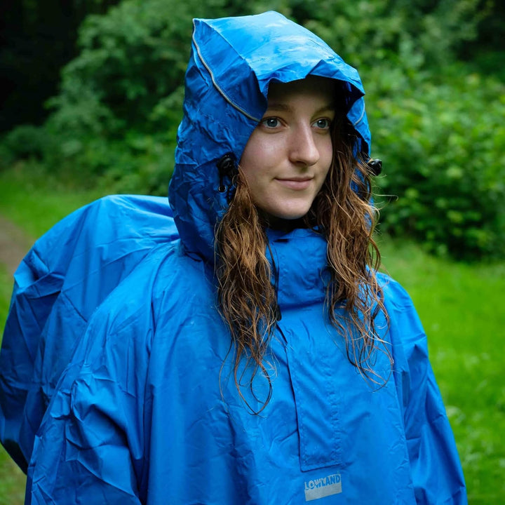LOWLAND OUTDOOR Rucksackregenponcho, Blau XL, XL