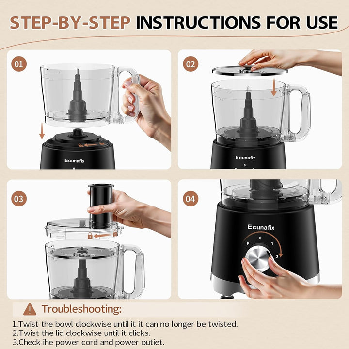 Küchenmaschine &amp; Zerkleinerer 1500 W, 2,5L, Food Processor mit 2L Standmixer, 200ML Kaffeemühle für