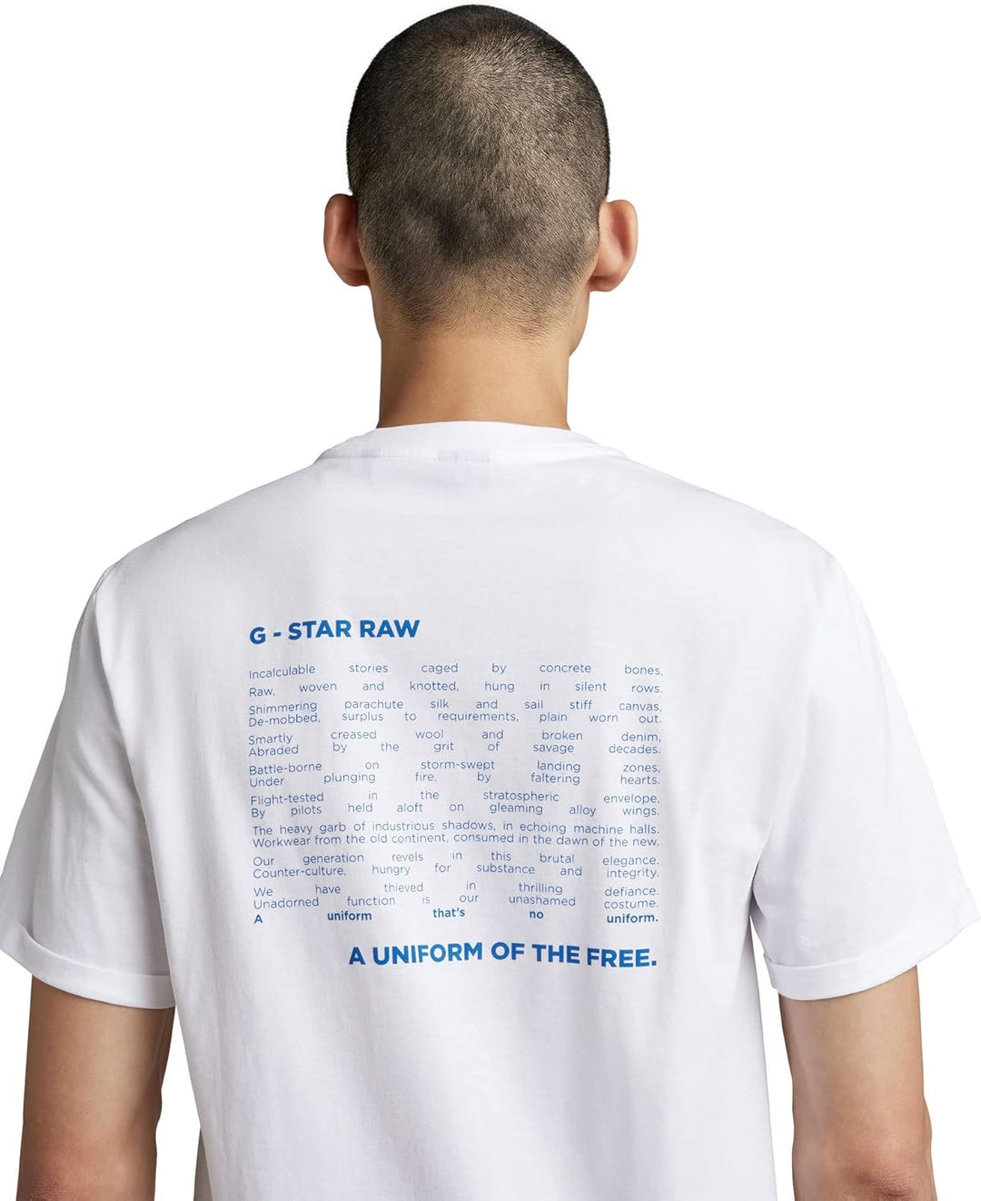 G-Star Herren Lash Back Text T-Shirt XXS Weiss (White D22815-336-110), XXS Weiß (White D22815-3