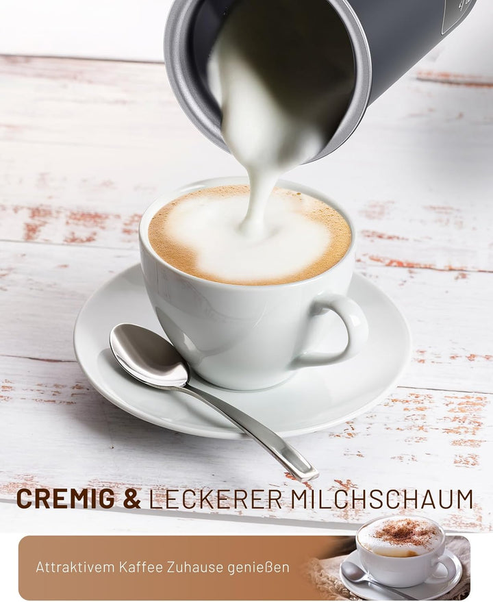 SIMPLETASTE Milchaufschäumer Elektrisch 4-in-1, Heisser & kalter Milchschaum, Milch erwärmen & Kakao