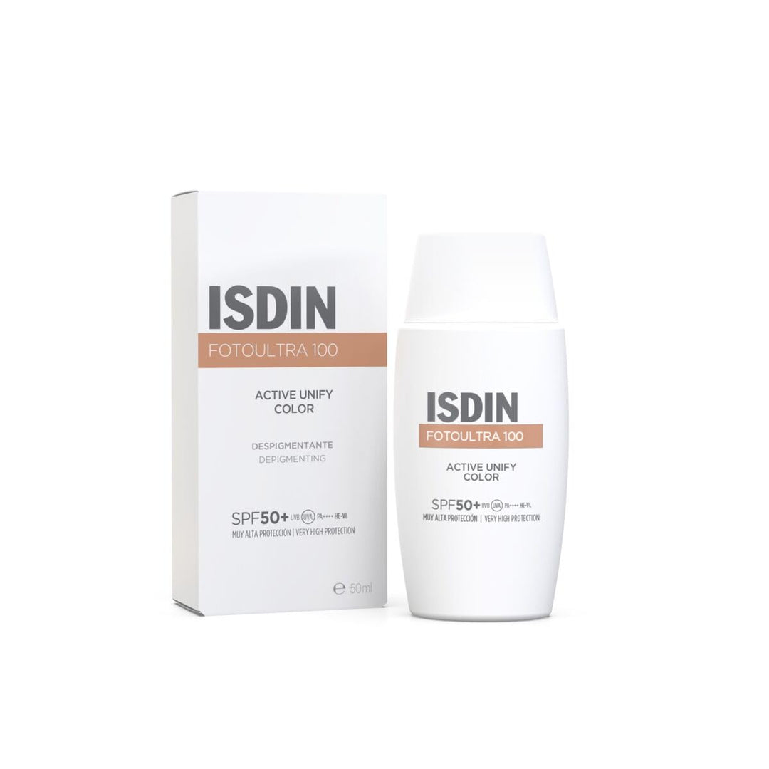 ISDIN FotoUltra 100 ISDIN Active Unify Color SPF 50+ - Sonnenschutz für das Gesicht, hellt den Hautt