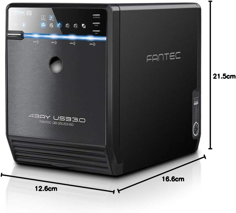 FANTEC QB-35US3-6G Externes 4-fach Festplattengehäuse (für 4x 8, 89 cm (3, 5 Zoll) SATA i/II/III Fes