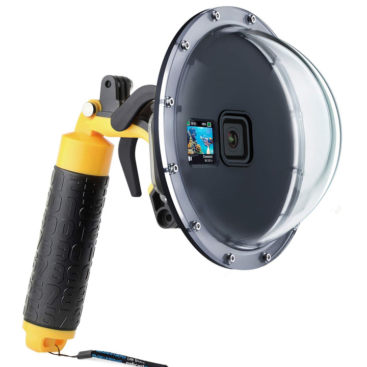 SOONSUN Dome Port für GoPro Hero 12 11 10 9 Schwarz 45 M Wasserdicht Dome Port Objektiv mit Gehäuse