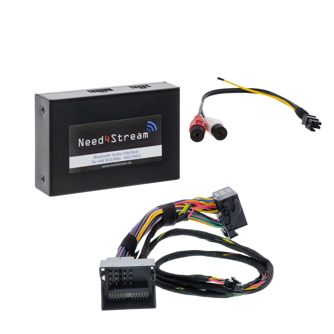 Need4Stream N4S79431 Bluetooth Adapter Auto kompatibel mit VW, Skoda und Seat, Audio Adapter mit Tit