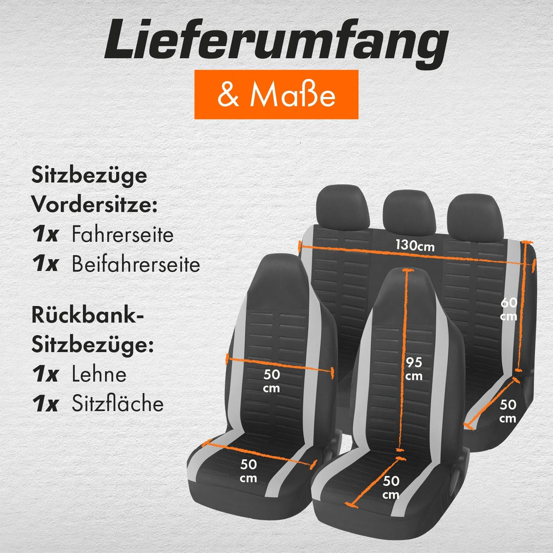 Upgrade4cars Autositzbezüge Set für Pilotensitze | Autositzbezug Komplettset in Weiss | Autoschonbez