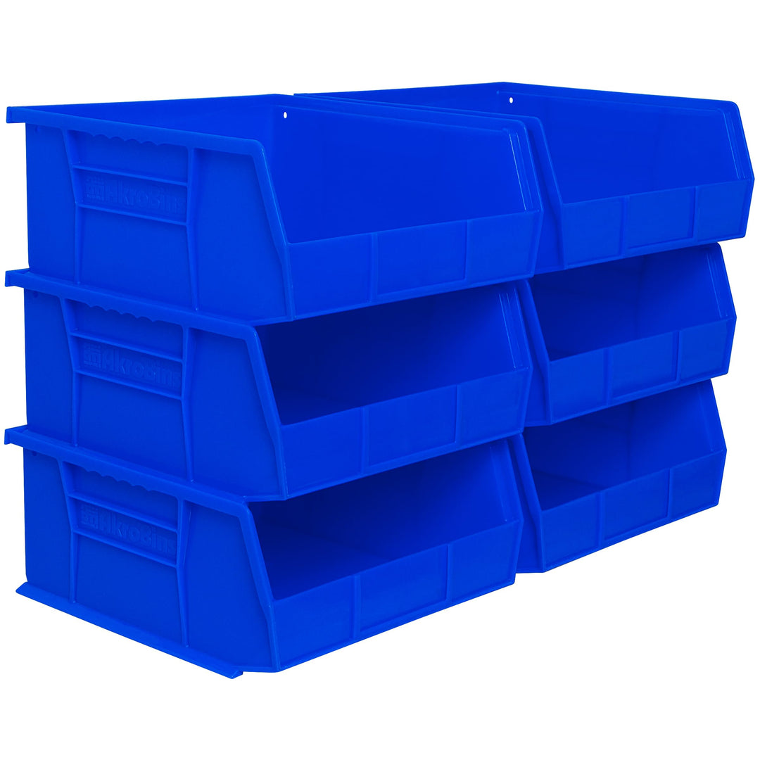 Akro-Mils 30235 AkroBins Kunststoff-Aufbewahrungsbehälter, stapelbar, 27,9 x 27,9 x 12,7 cm, blau, 6