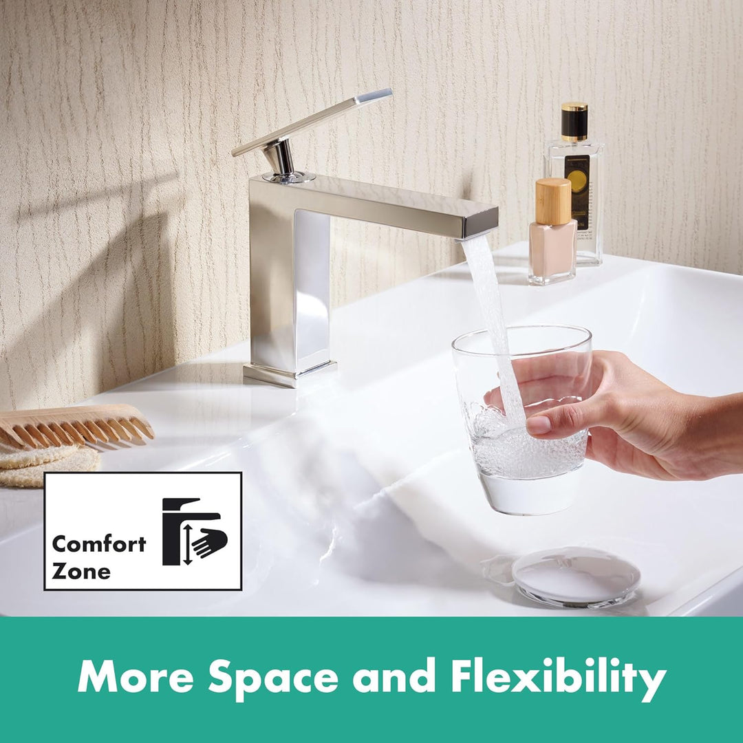 hansgrohe Tecturis E - Waschtischarmatur ohne Ablauf, Wasserhahn Bad mit Auslauf Höhe 117 mm, Mischb