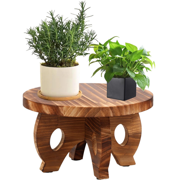 Pflanzenständer aus Holz,Pflanzenhocker Runder,Blumenhocker Holz,Blumenständer Pflanzenständer,Indoo