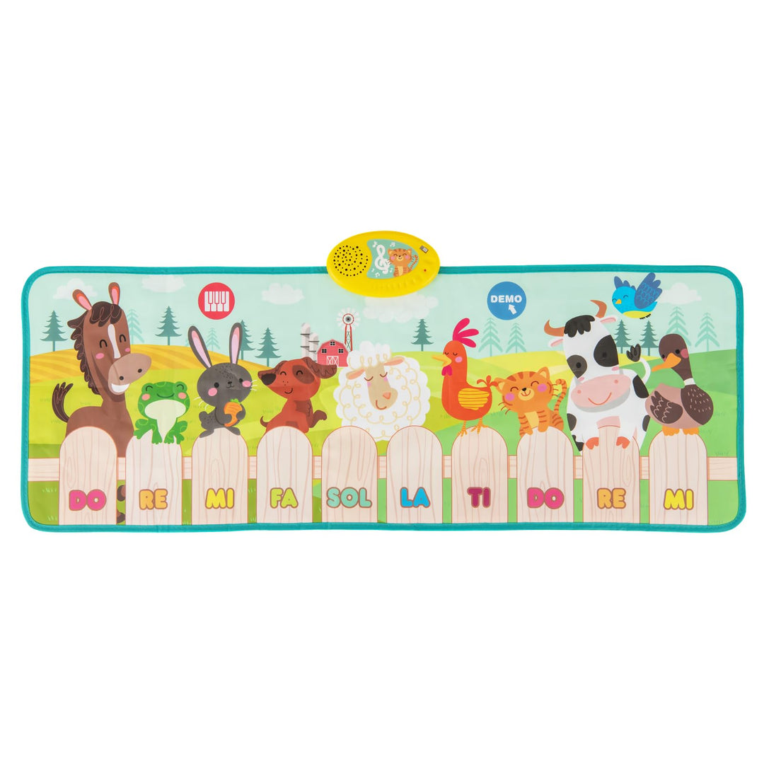 COSTWAY Musikmatte Kinder, Klaviermatte mit 10 Tierstimmen & 10 Klavierton, Keyboard Tanzmatte mit 1