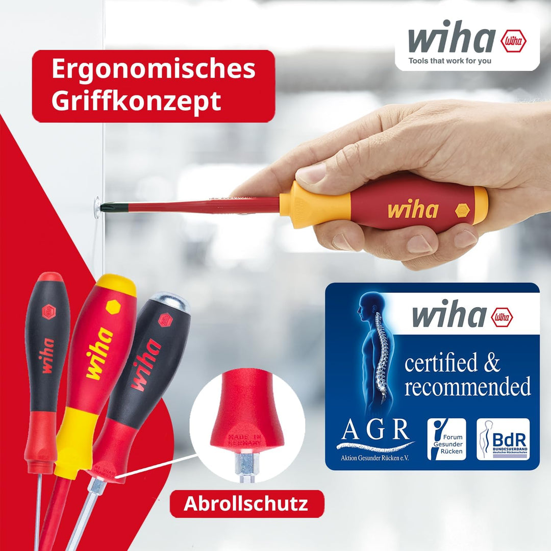 Wiha Schraubendreher Set 13-teilig I VDE geprüftes Werkzeug für Elektriker I mit Schlitz-, Kreuz- &