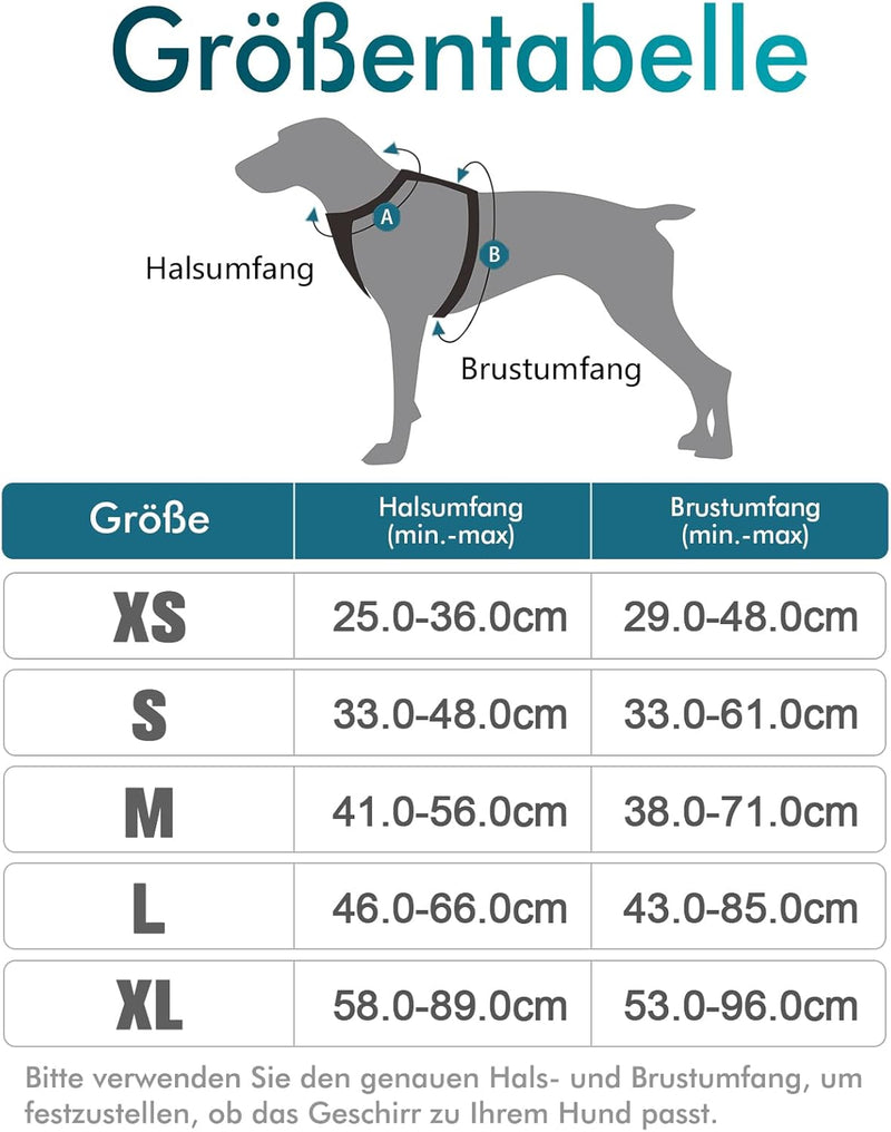 rabbitgoo Hundegeschirr Mittelgrosse Hunde Anti Zug Geschirr Hund mit Kontrolle No Pull Hundegeschir