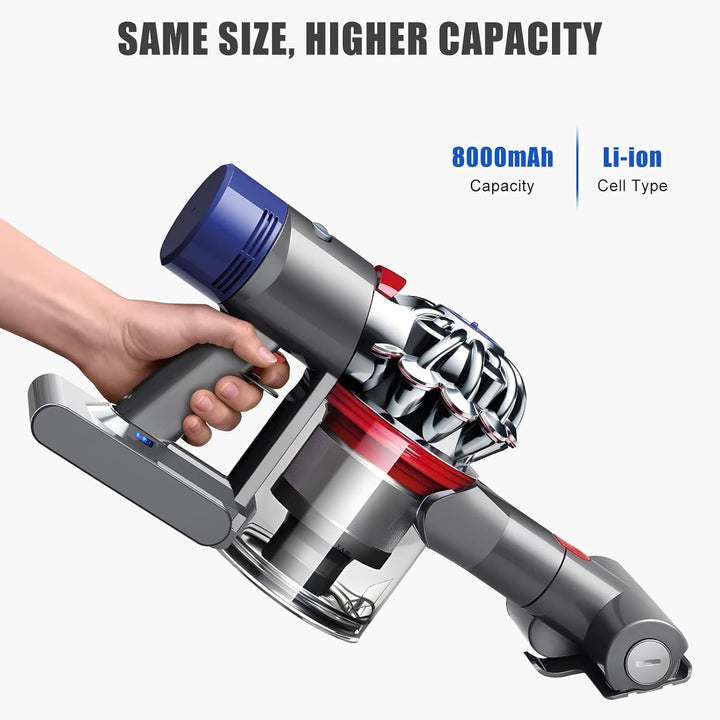 Vunzo 8000mAh V8 Ersatzakku für Dyson V8 Akku Kompatibel Absolute Animal Motorhead Absolute Pro SV10