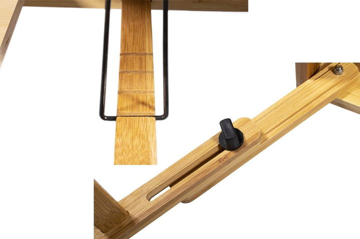 Laptop Betttisch Klappbar aus Bambus - Laptoptisch Höhenverstellbar für Couch - Bett Tisch für Lesen