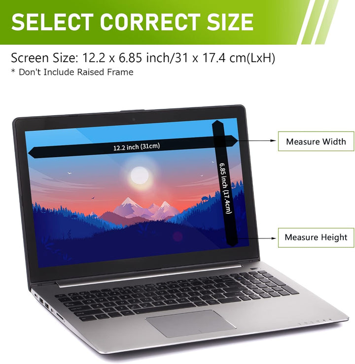 SOPPY Blickschutzfilter, 14 Zoll Laptop Blickschutzfolie, Laptop Screen Filter Datenschutz Bildschir