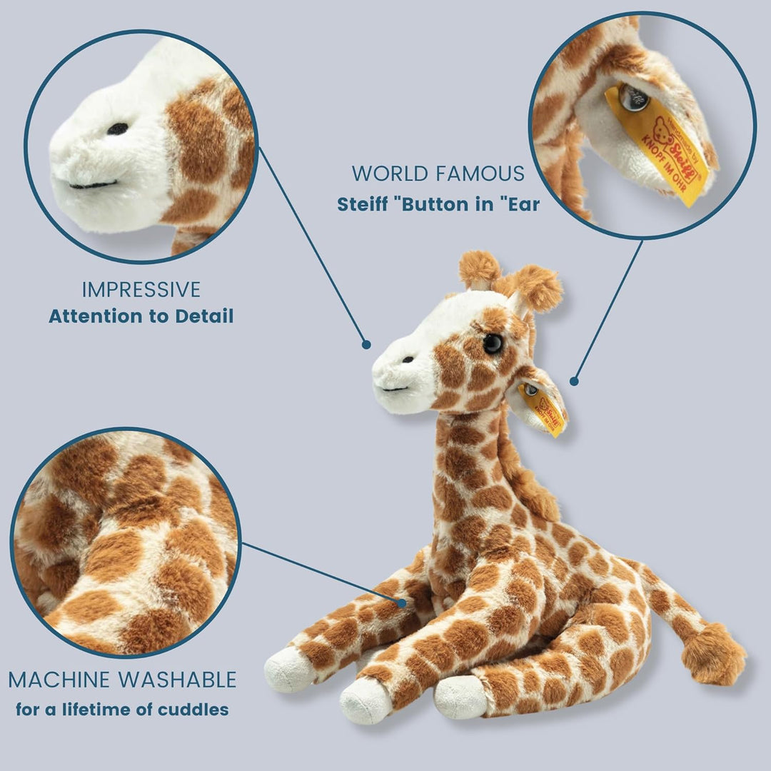 Steiff Gina Giraffe - 25 cm - Kuscheltier - Hellbraun gefleckt, Honey Yellow, 067631