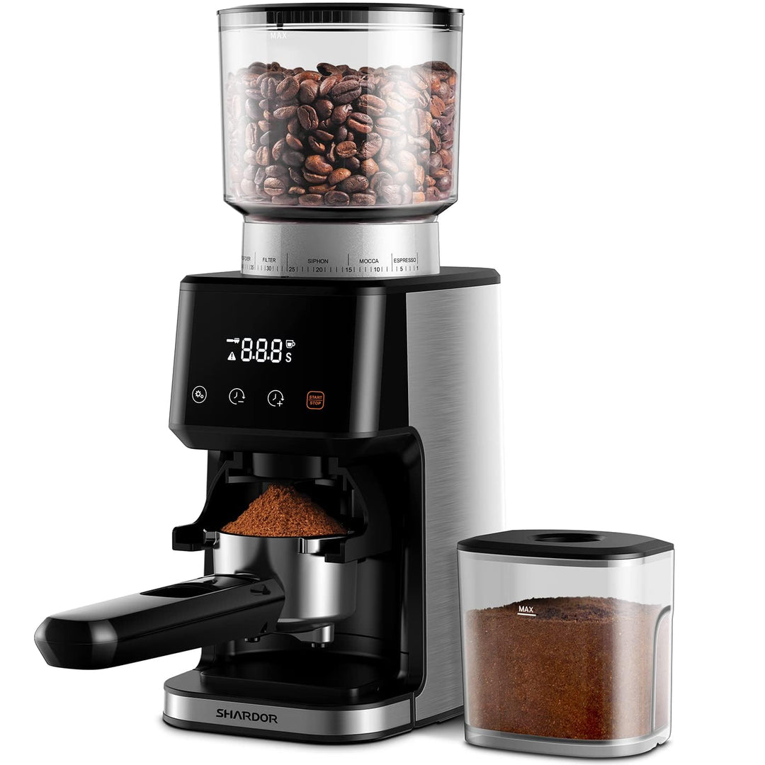 SHARDOR Kaffeemühle Elektrisch mit 51 Mahlgraden, LED-Touchpanel, Elektrische Kaffeemühle Siebträger