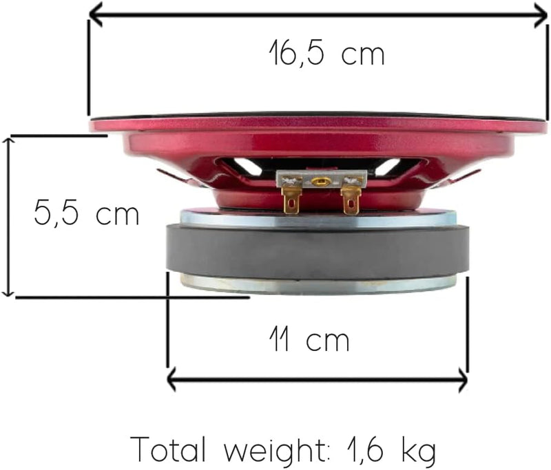 1 MIDRANGE DS18 PRO-X6.4BMSL Lautsprecher 16,5 cm 165 mm 6,5" Durchmesser 250 Watt RMS und 500 Watt