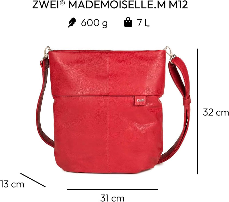 Zwei MADEMOISELLE M12: Elegante A4 Handtasche aus Glattem Kunstleder - Sicherer Verschluss, Vielseit