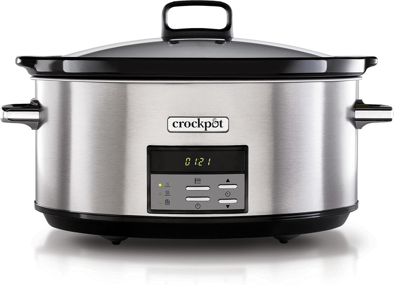 Crock-Pot Digital-Schongarer Slow Cooker | einstellbare Garzeit | 7,5 Liter (10+ Personen) | rostfre