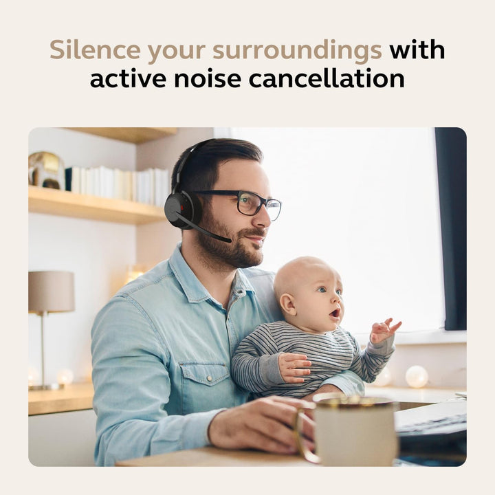 Jabra Evolve2 55 - schnurloses Mono-Headset Air Comfort - Mikrofone mit Geräuschunterdrückung und AN
