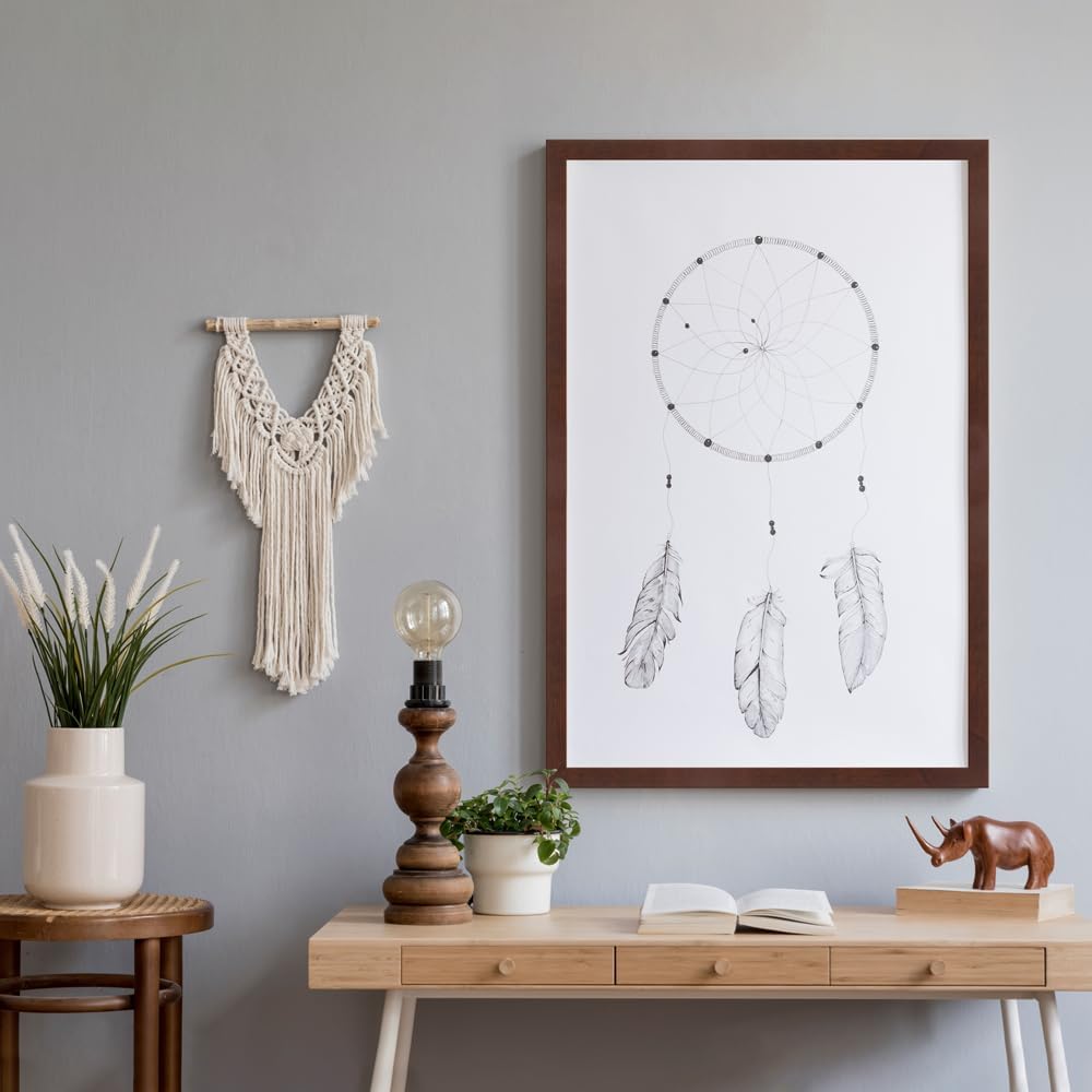 WANDStyle Bilderrahmen Modern 30x40cm I Farbe: Nussbaum-Optik I Fotorahmen I klassischer Holzbilderr