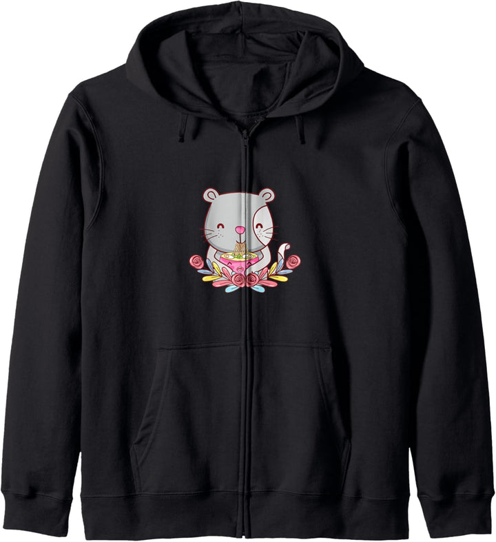 Ramen lustige Katze Kawaii Anime Tee japanische Geschenk Kapuzenjacke