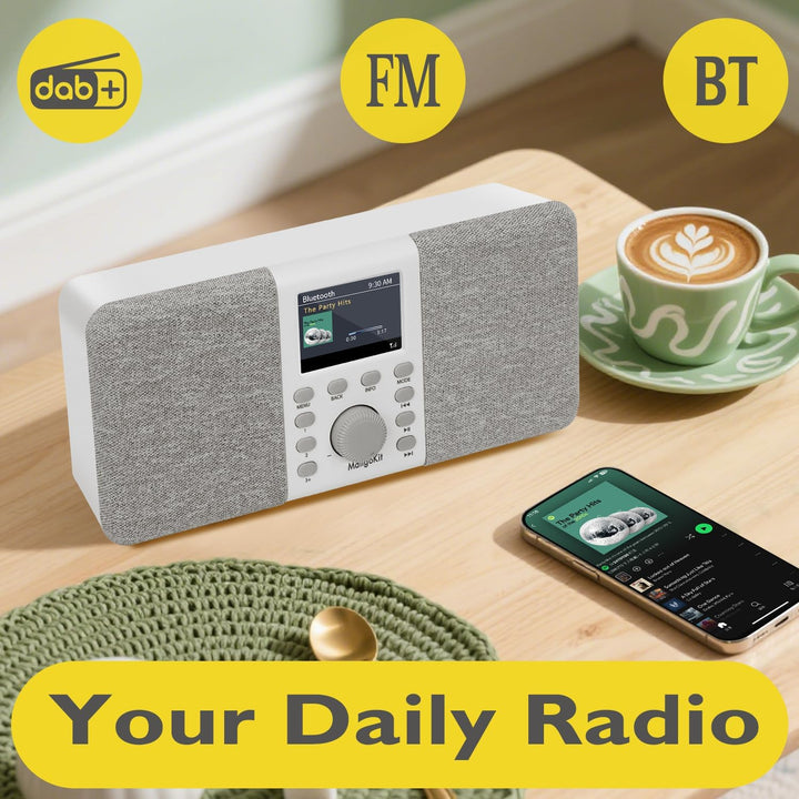MangoKit MD5 Stereo DAB Radio mit Bluetooth,DAB Plus Radio,Digitalradio,UKW Radio,Tragbares Dab Radi