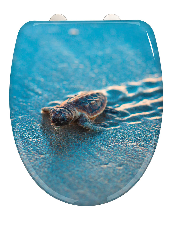 WENKO WC-Sitz Caretta, hygienischer Toilettendeckel mit Absenkautomatik, Toilettensitz aus bruchsich