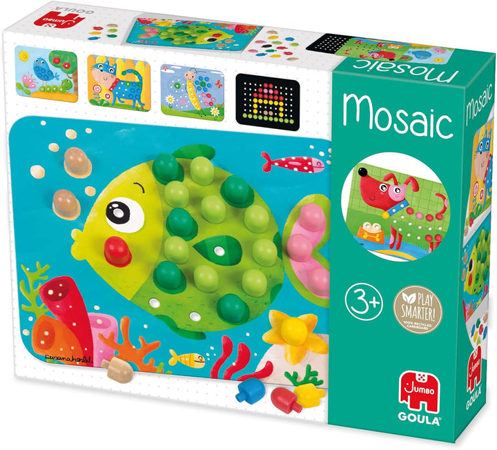 Jumbo Spiele D53136 - GOULA Mosaik Spiel Holzspielzeug für Kleinkinder, Ab 3 Jahren