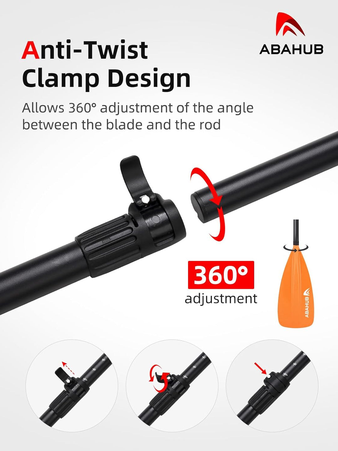 Abahub 2 in 1 Sup Kajak Paddel Aluminium Einstellbares Stand Up Paddle für Paddleboard, Aluminiumleg