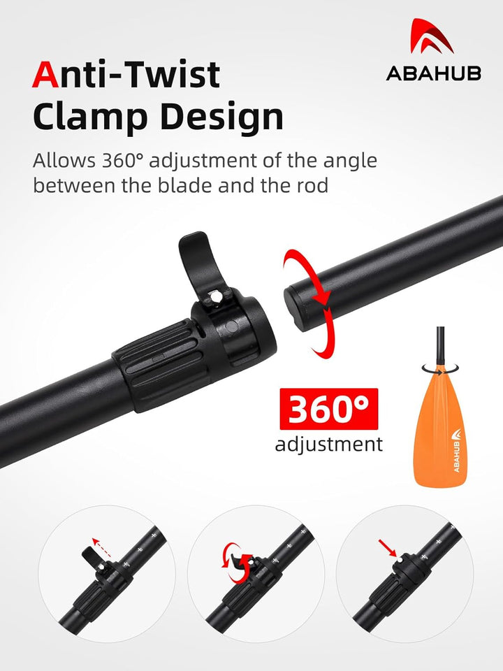 Abahub 2 in 1 Sup Kajak Paddel Aluminium Einstellbares Stand Up Paddle für Paddleboard, Aluminiumleg