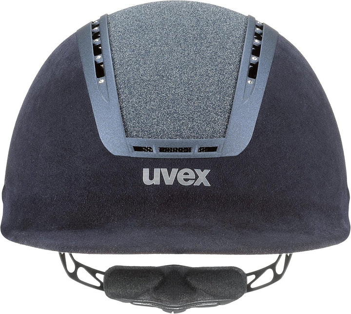 Uvex Reithelm suxxeed Glamour Blue Kristalle blau Veloursimitat Glitzereinsatz blue 55-56 cm, blue 5