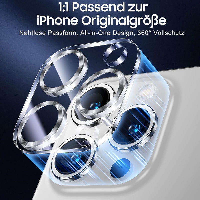 UniqueMe [3 Stück Kamera Schutz für iPhone 15 Pro/iPhone 15 Pro Max Kameraschutz [Kratzfest, Stabil]