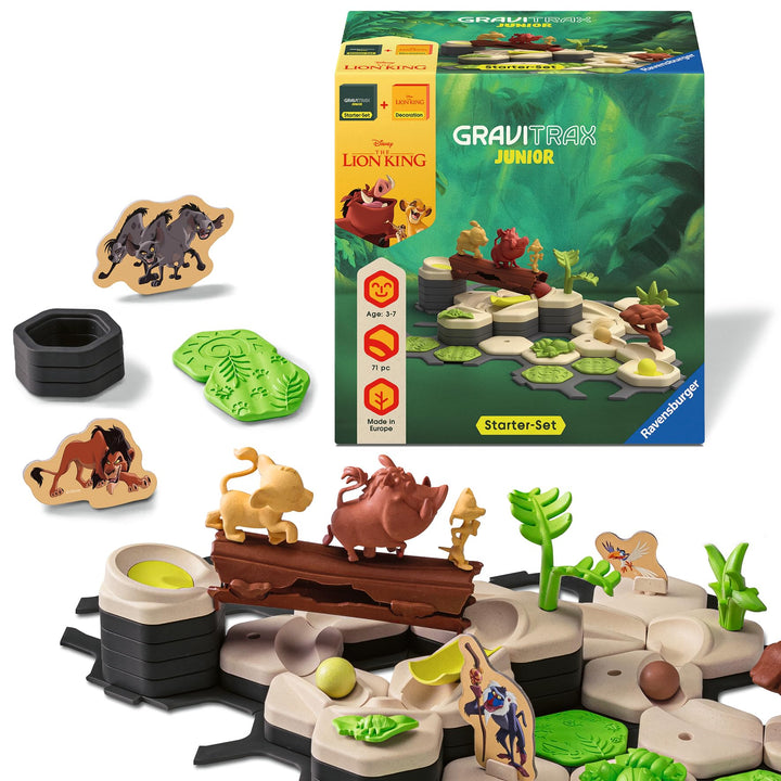 Ravensburger GraviTrax 73437 Junior Starter-Set Disney Lion King, Murmelbahn für Kinder ab 3 Jahren,