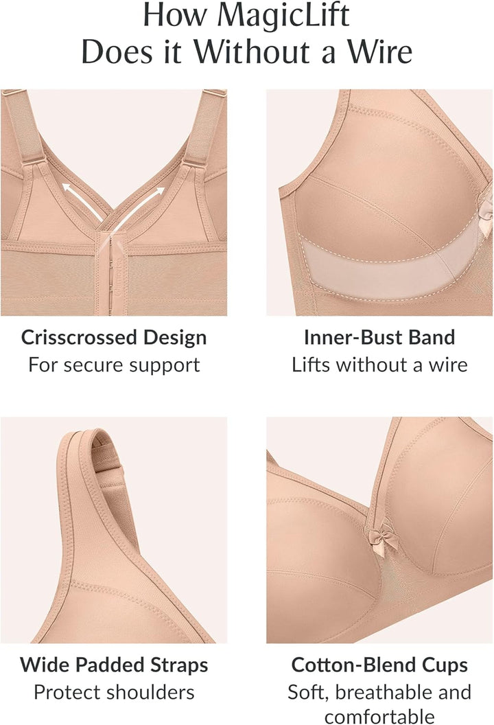 Glamorise Women's 1005 Full Coverage Bra 85C Grau, 85C Grau