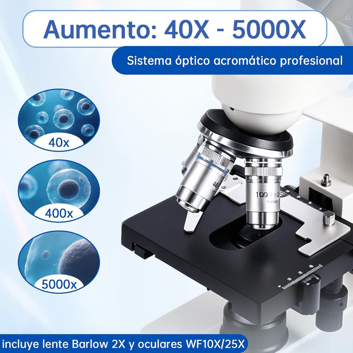 SWIFT SW320T Trinokulares Mikroskop 40x–5000x – Professionelles Labormikroskop mit 2-MP-Kamera, Trag