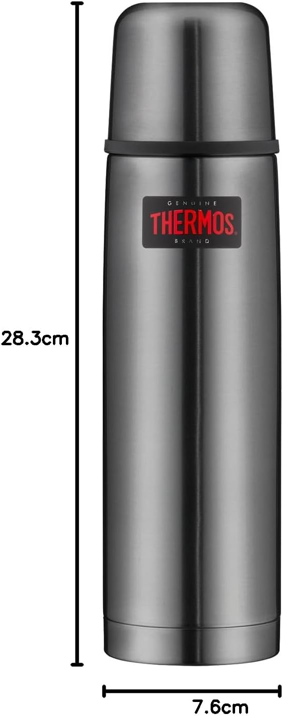 THERMOS LIGHT & COMPACT BEVERAGE BOTTLE 0,75l, stone grey, Thermosflasche Edelstahl, Isolierflasche